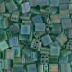 Miyuki tila 5x5mm Perlen - Matted transparent green ab TL-146FR